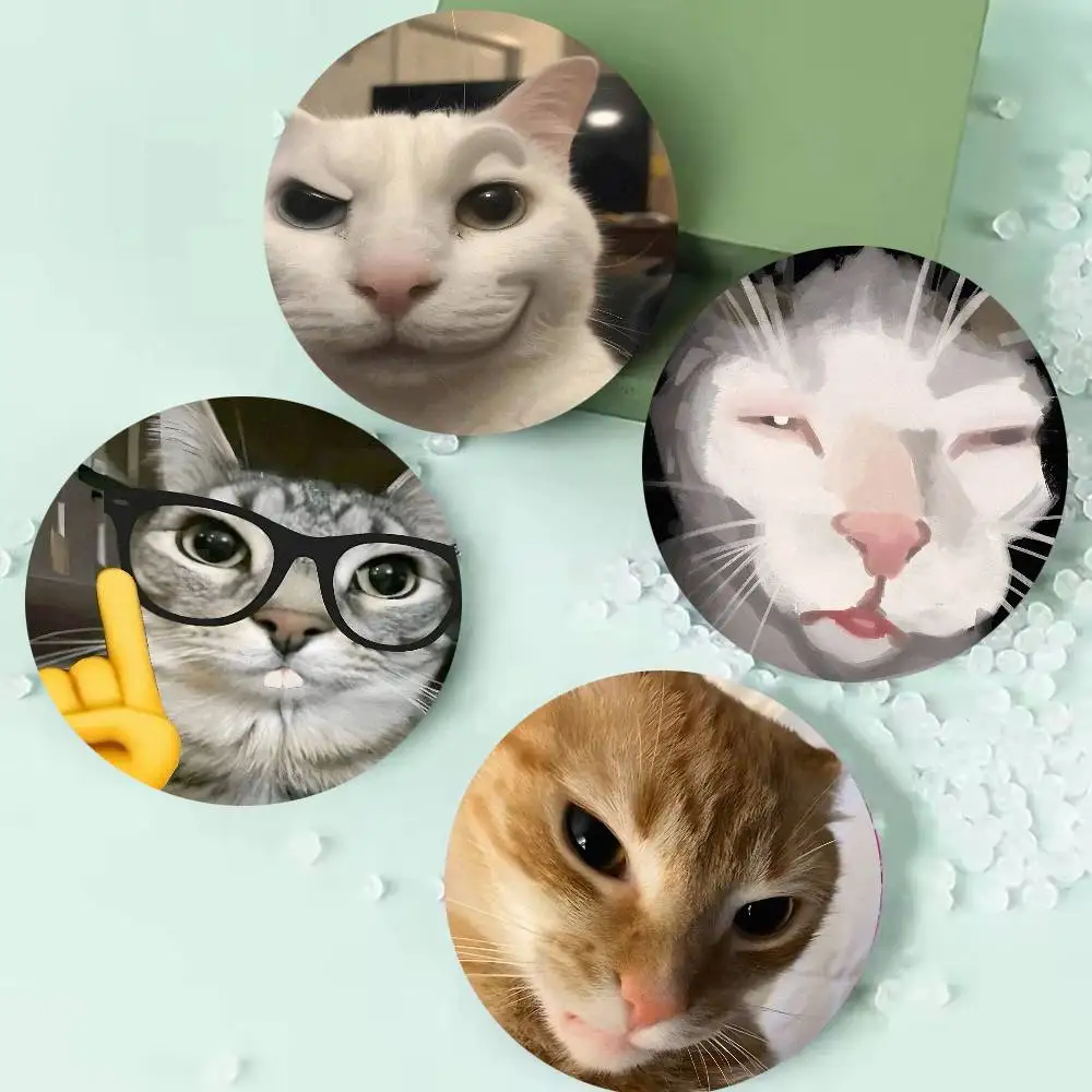 Popular Cute Fashion Hot Funny Cat Meme Badge Metal Brooch for Bag Clothes Hat Decor Cosplay Accessories Gifts