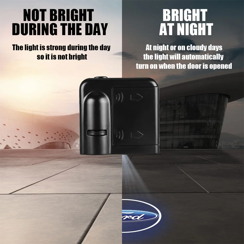 Car Badge Door Projector HD Wireless Welcome Light Accessories For Ford Mustang Focus Fiesta Puma Ranger Taurus Escape Kuga MK7