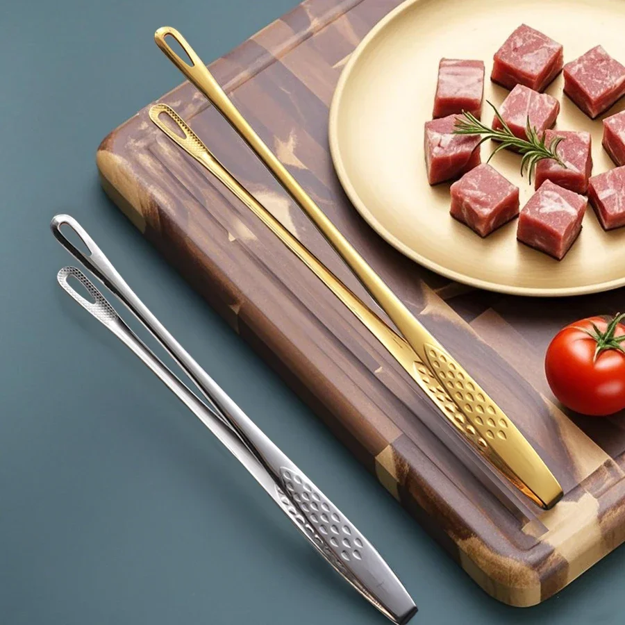 2Pcs Stainless Steel Tongs for Cooking, Non-Slip Grilling BBQ, Serving Salad, Turning Steak & Flipping Food Tongs Kitchen Tool