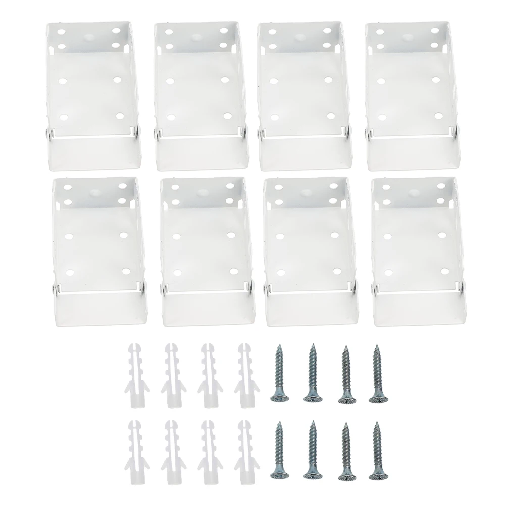 

8Pcs Metal White Window Blind Brackets Precise Positioning Material Universal Fit Noisefree Operation Curtain Fixing