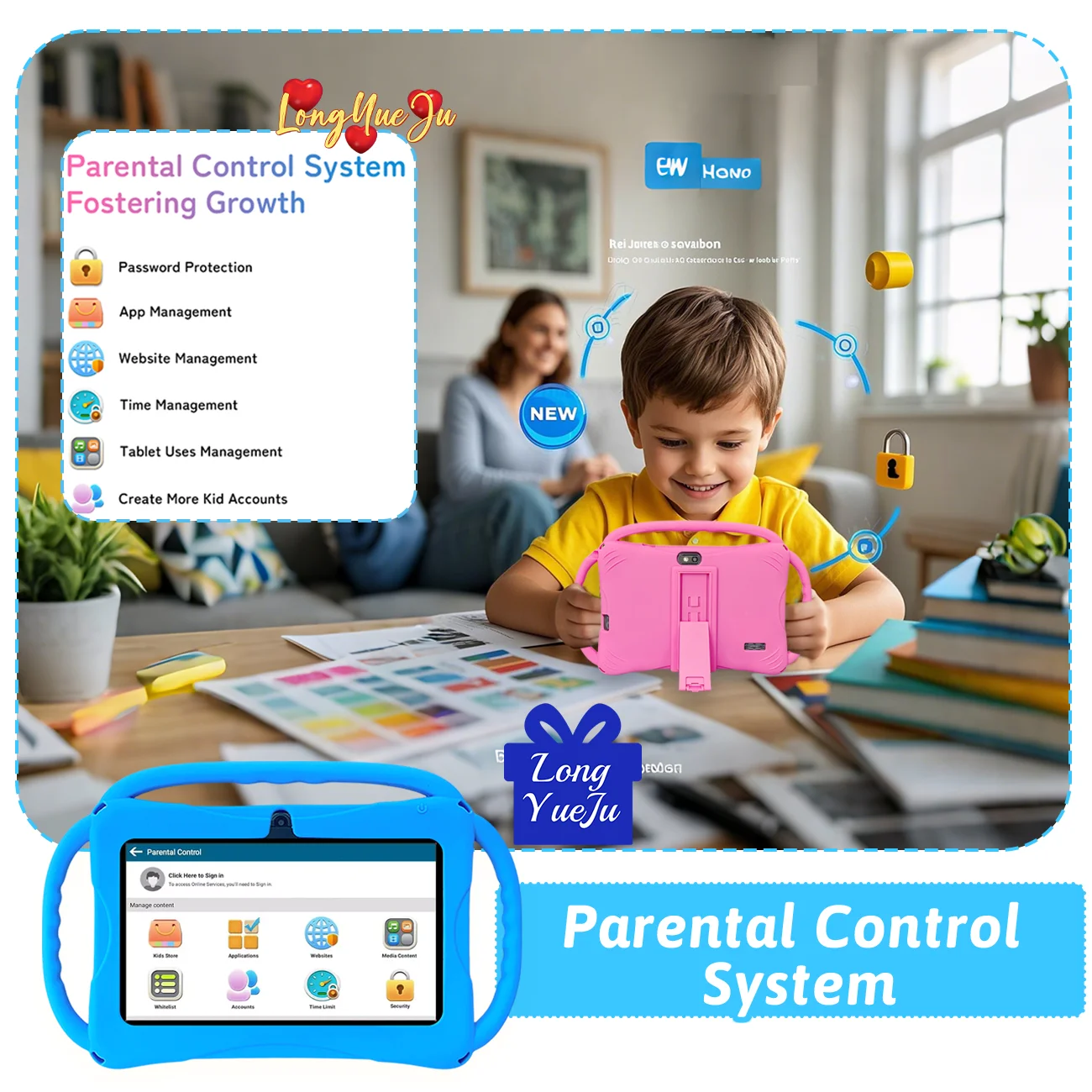 Kerstmis en Halloween 7-inch Android-educatieve tablet voor kinderen met ouderlijk controle |   Ultiem leercadeau voor vakanties