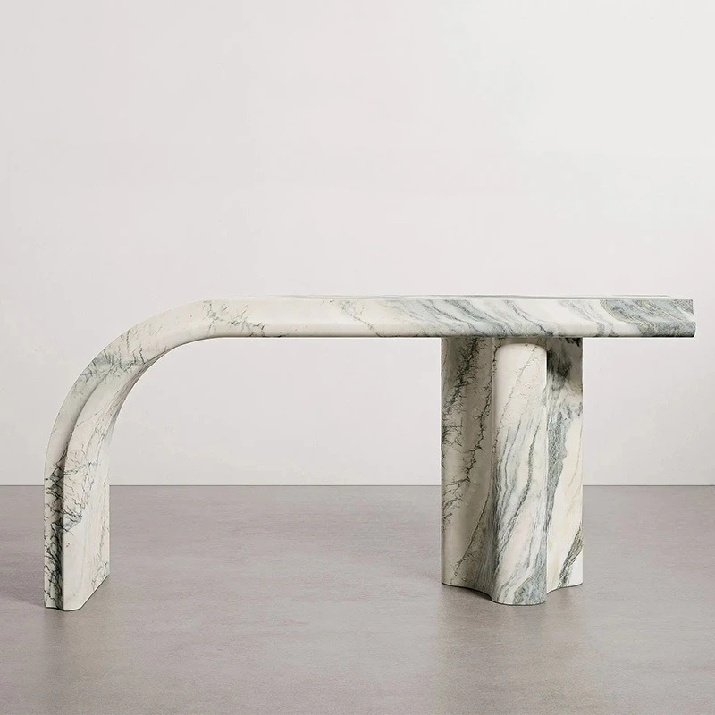 Natural marble entrance table, living room, household light luxury entrance table, entrance hall