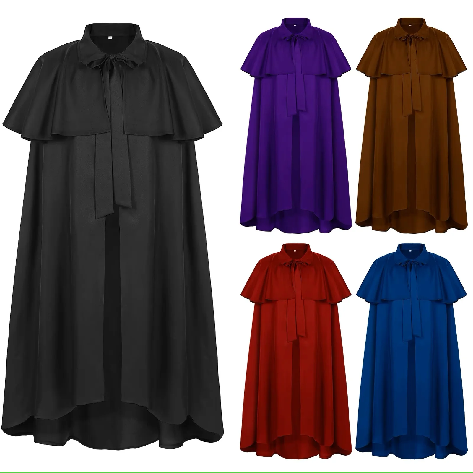 

Medieval Cloak Pirate Gothic Steampunk Retro Cloak Cape Long Robes Jackets Coat Halloween Witch Vampire Costume Adult Men Women
