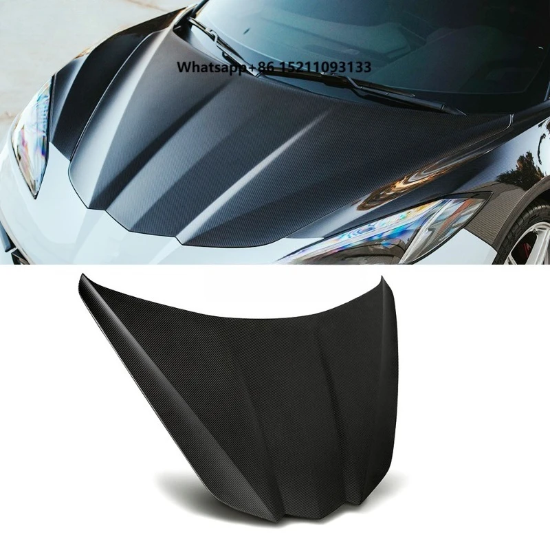 

Carbon Fiber Front Hood for Corvette C8 Stingray 2020+ Carbon Fiber Car Accessories Engine Hood Bonnet Replacement