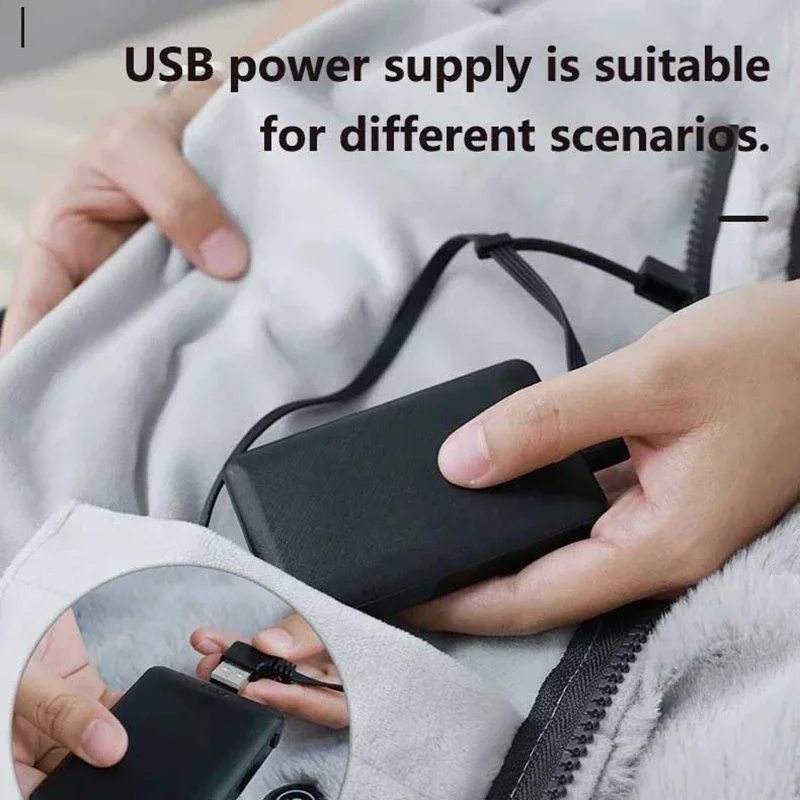 Xiaomi cobertor de aquecimento elétrico xale macio 3 engrenagens temporizador aquecimento para escritório nap inverno xale cobertor aquecimento carregamento usb