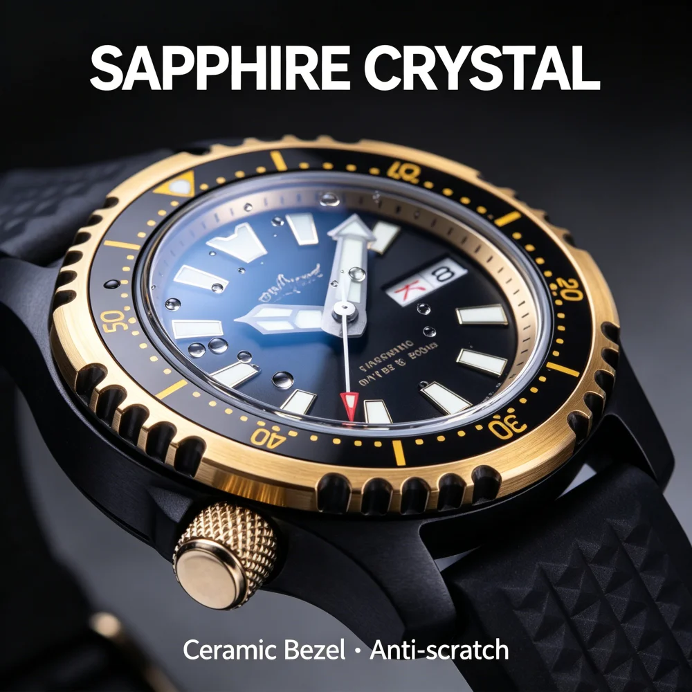 HEIMDALLR NH36NH36  Movement Diver Watches for Man 200M Waterproof Sapphire Crystal Luminous Watch