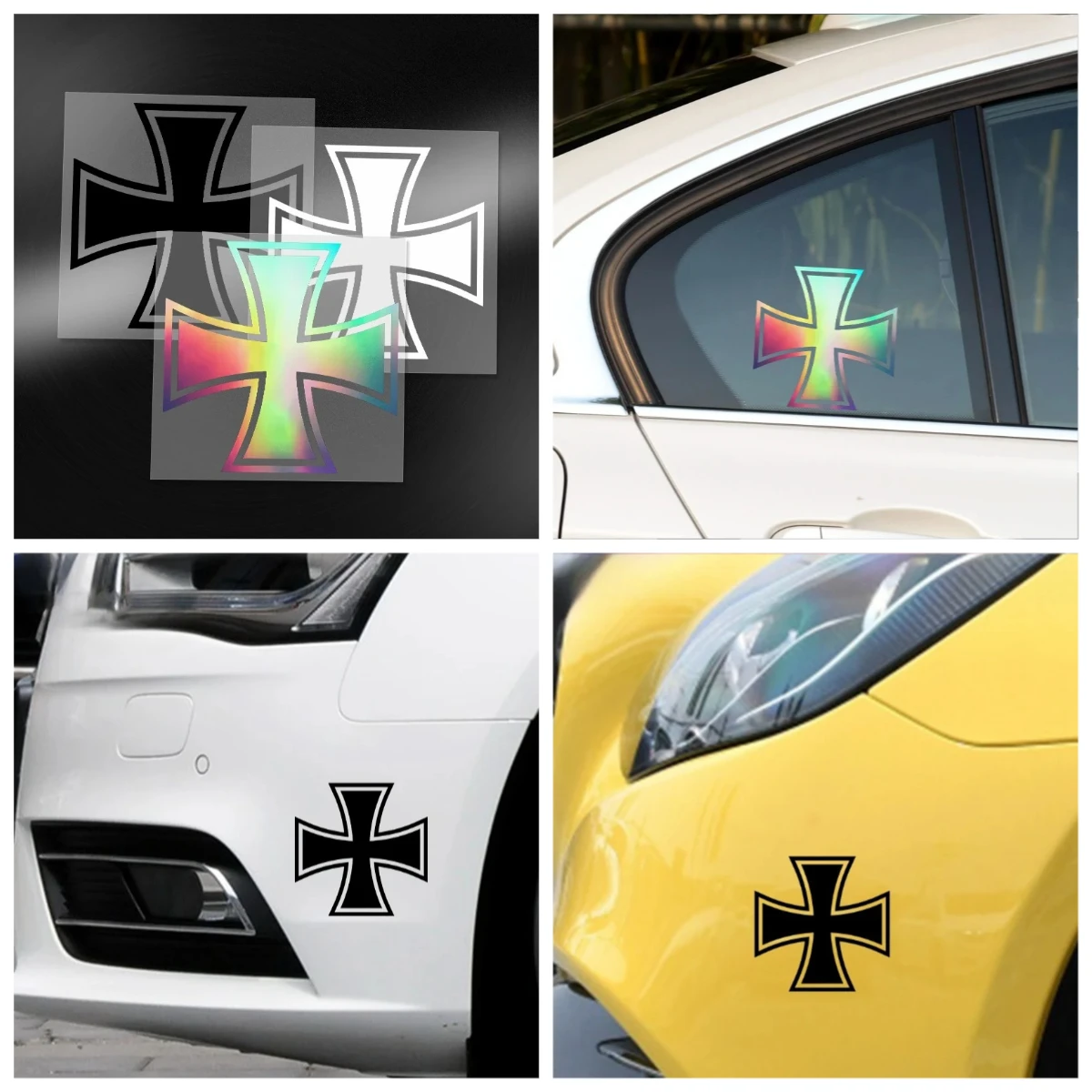 

Creative Iron Cross Car Stickers PVC Occlusion Die Cut Decals for Refrigerator Car Styling