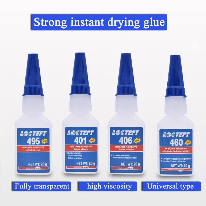 20g 401 403 495 Super Glue Instant Quick-Drying Cyanoacrylate Adhesive Leather Rubber Wood Metal Strong Bond Liquid Glue Tool