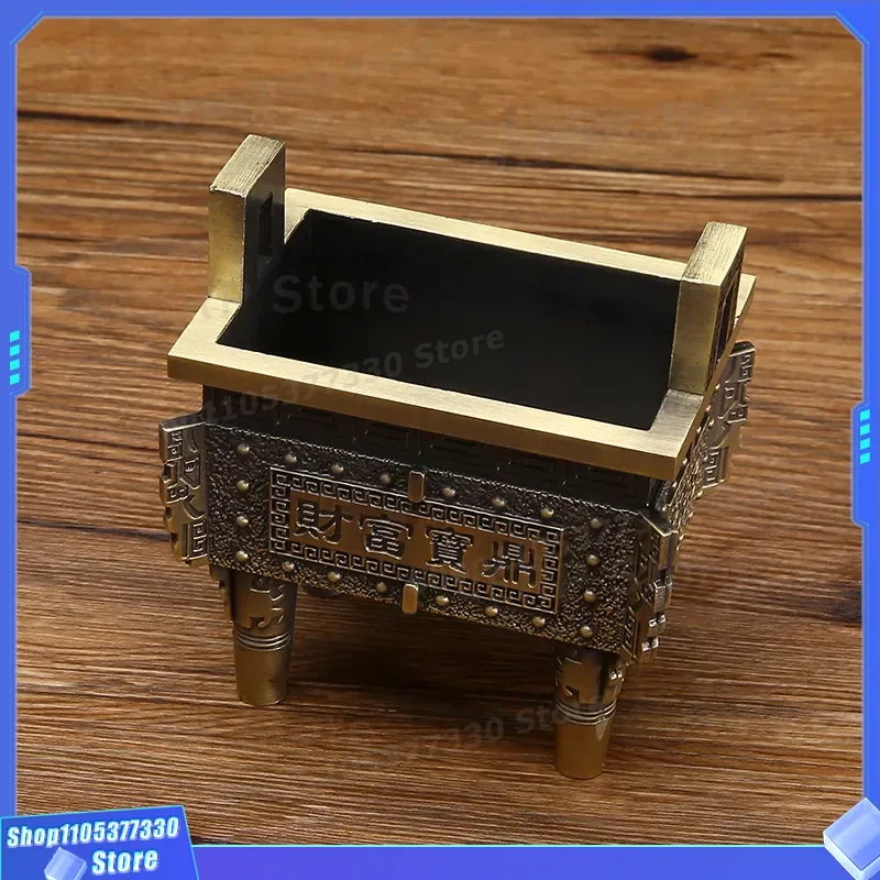 Vintage Copper Tripod Incense Burner for Home Office Decor Traditional Chinese Fortune Baoding Ornament Housewarming Gift