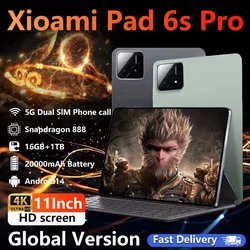 2024 Global Version Original Xioami Pad 6S Pro Tablet 11inch HD 4K 20000mAh Android 14 16GB+1T 5G Dual SIM WiFi WPS GPS Tablet