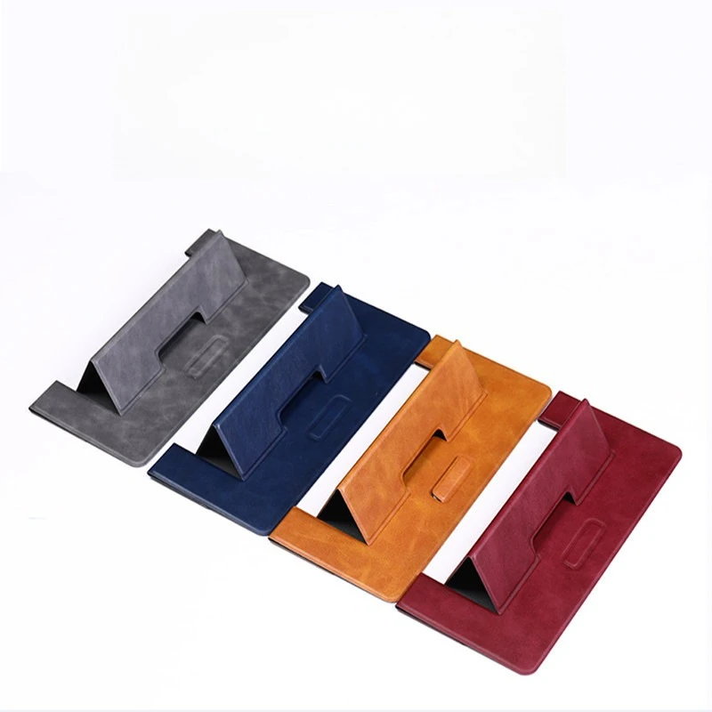 Leather desktop folding stand suitable for mobile phones tablets laptops supporting business wireless Bluetooth mice