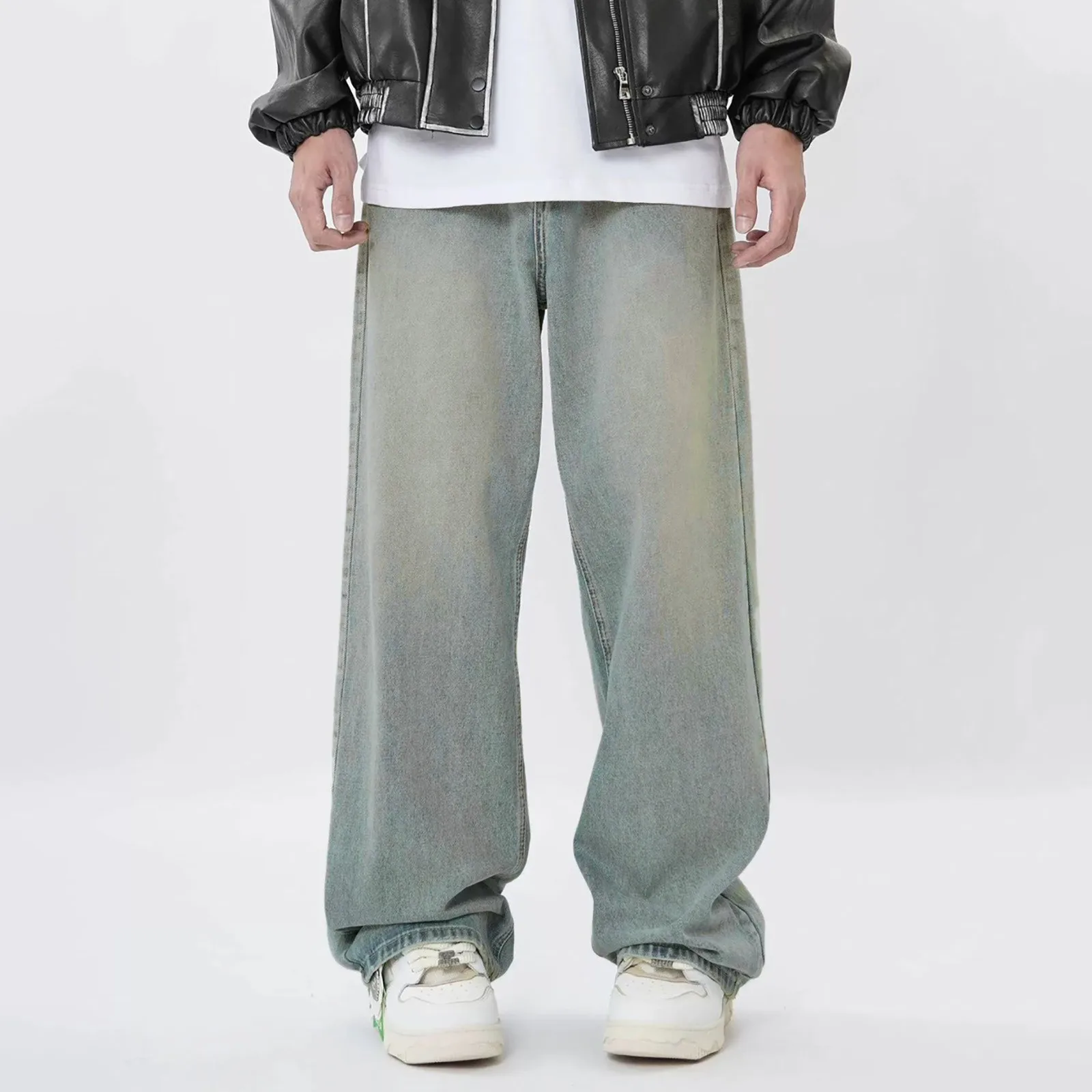 Y2k Baggy Jeans Men Black Wide Denim Pants Oversize Cargo Pants Korean Fashion Male Clothes Streetwear Trousers Sweatpants Man