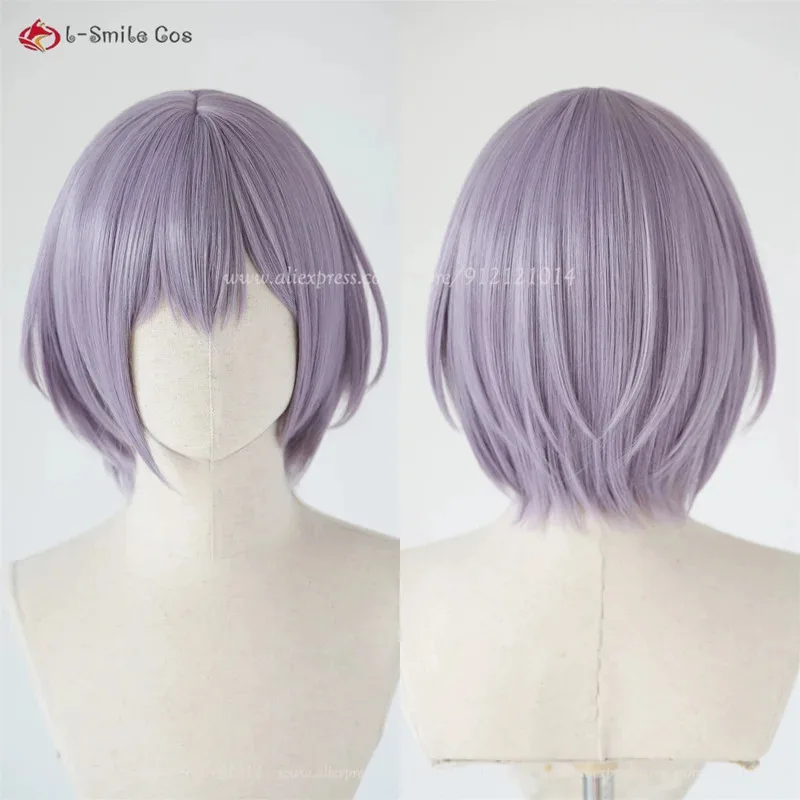 شعر مستعار كاو شنغ تشي هاي باللون الرمادي والأرجواني، مصنوع من ألياف صناعية مقاومة للحرارة، مناسب لحفلات الهالوين