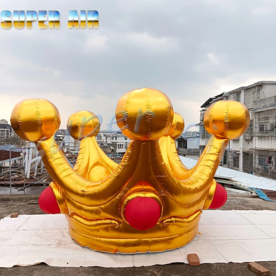 優れたデザインの3mHインフレータブルモデル、キングテーマパーティーの装飾用インフレータブルクラウン