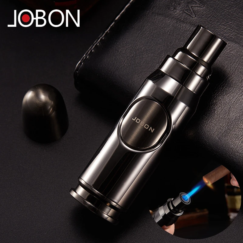 New Jobon Bullet Shaped Windproof Lighter Metal Jet Multi-purpose Butane Torch Lighter Cigarette Outdoor Men\'s Small Tool