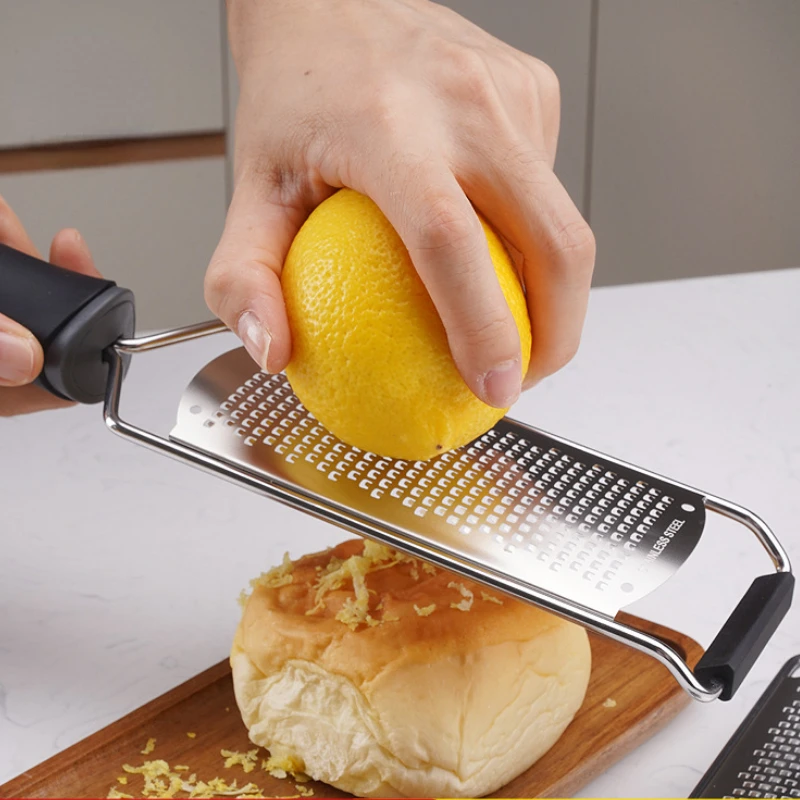 

New Cheese Grater Stainless Steel Blade with Protective Cover Slicer Lemon Zester Chocolate