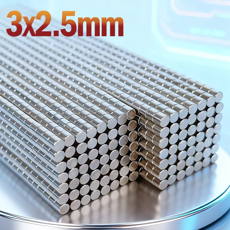 N35 NdfeB 3x2.5mm Magnet Small Round Shape Permanent Magnetic Imanes 3*2.5mm Accessory Neodymium Fridge Diy Magnet 50-2000pcs