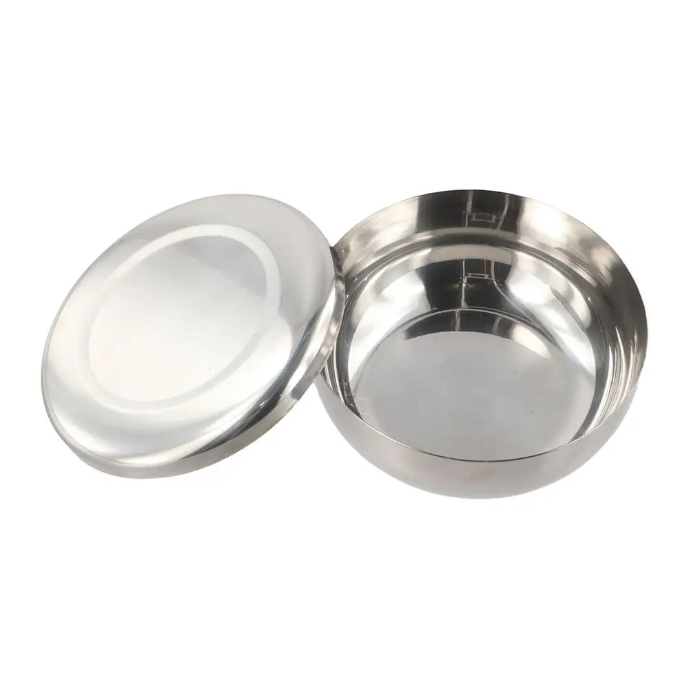 With Lid Korean Stainless Steel Bowl Single Layer Round Rice Bowl Anti Drop Smooth Surface Children Bowl Kimchee