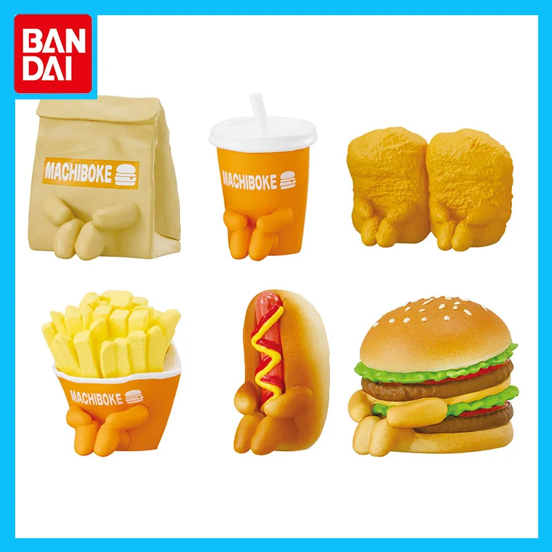 

Bandai Original Waiting Fast Food Waiting Series Anime Figure Hamburger French Fries Action Figure Toys for Boys Girls Kids Gift