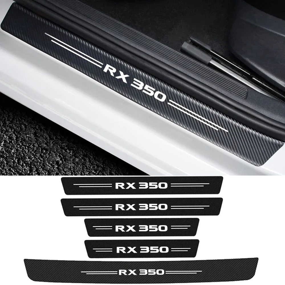 Carbon Fiber Car Door Sill Sticker Scratch Protection Strips for RX350 Logo 2023 Trunk Door  Bumper Guard Threshold Trim