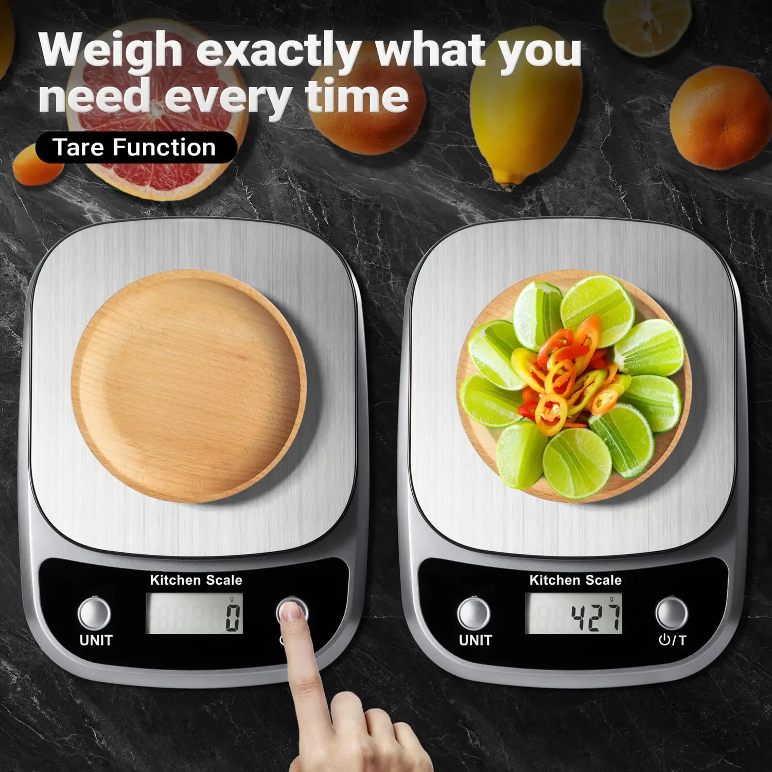 Digital Kitchen Scale LED Display 5kg/1g Stainless Steel Panel Electronic Scales Home Jewelry Food Snacks Weighing Baking Tools view 5