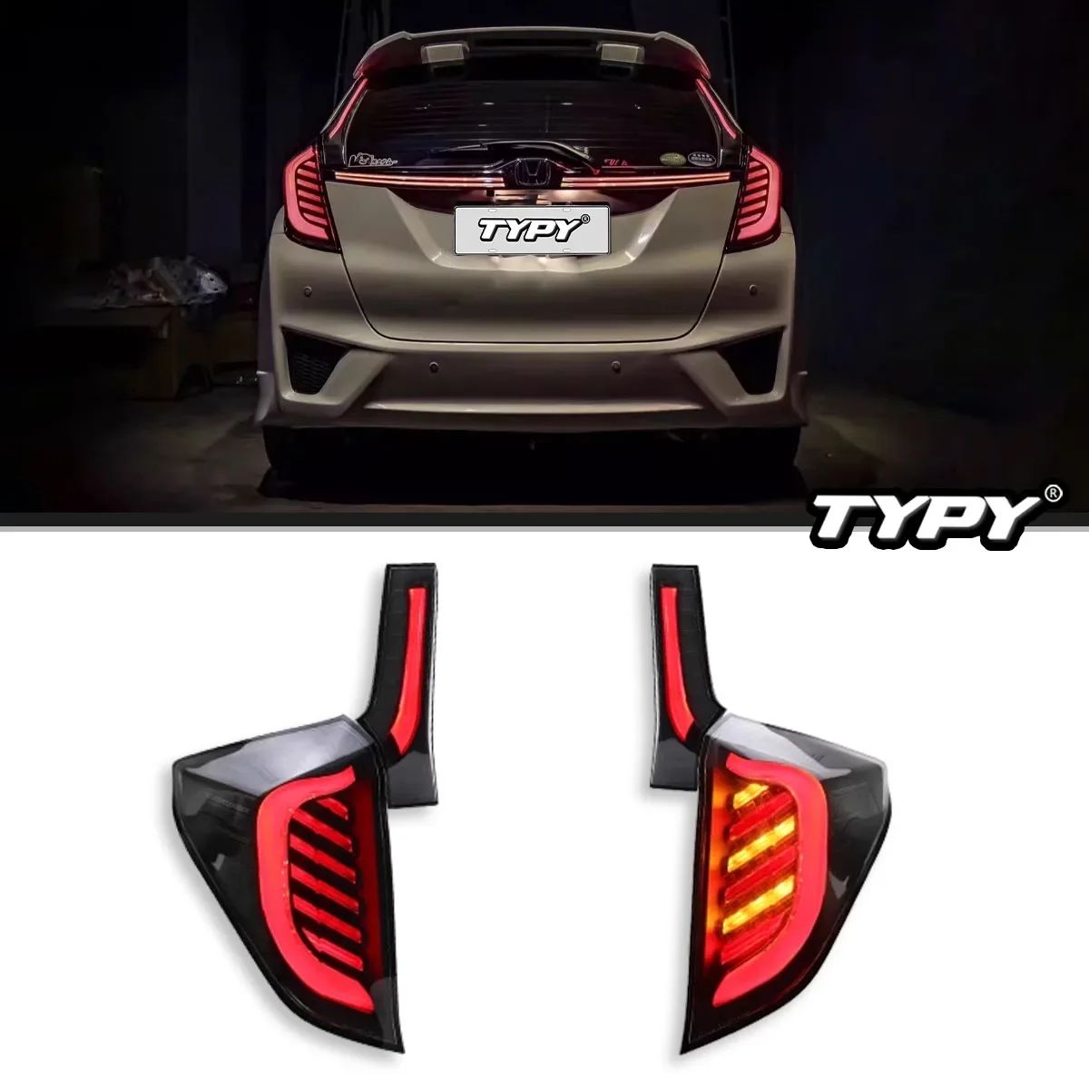 

Автомобильные фары TYPY для Honda Fit Jazz, задний фонарь 2014-2017 GK5, светодиодный проектор, задний фонарь, дневные ходовые огни, автомобильные аксессуары