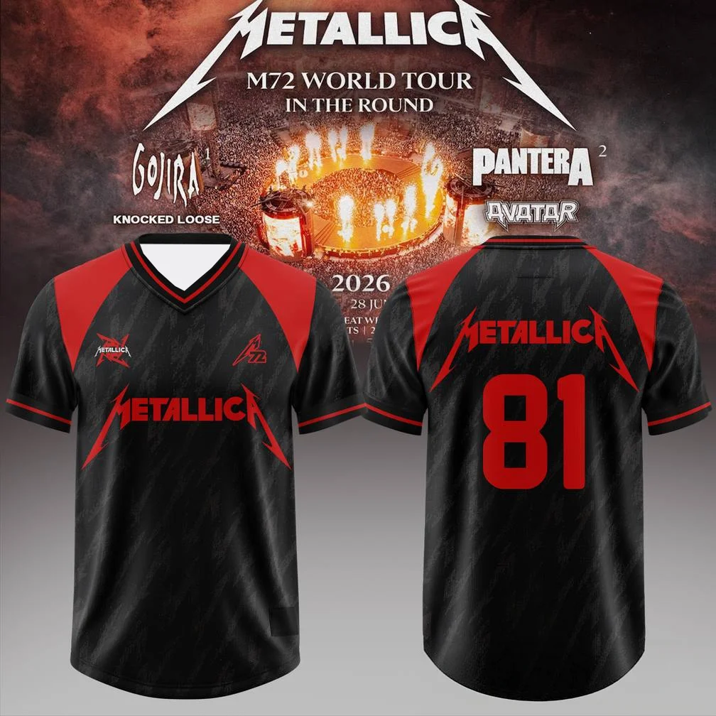 2026 Metallica M72 Tour Jersey 3D Unisex Shirt, Men Women Summer Y2k Fashion Rock Quick-dry T-shirt, Family Matching Clothing