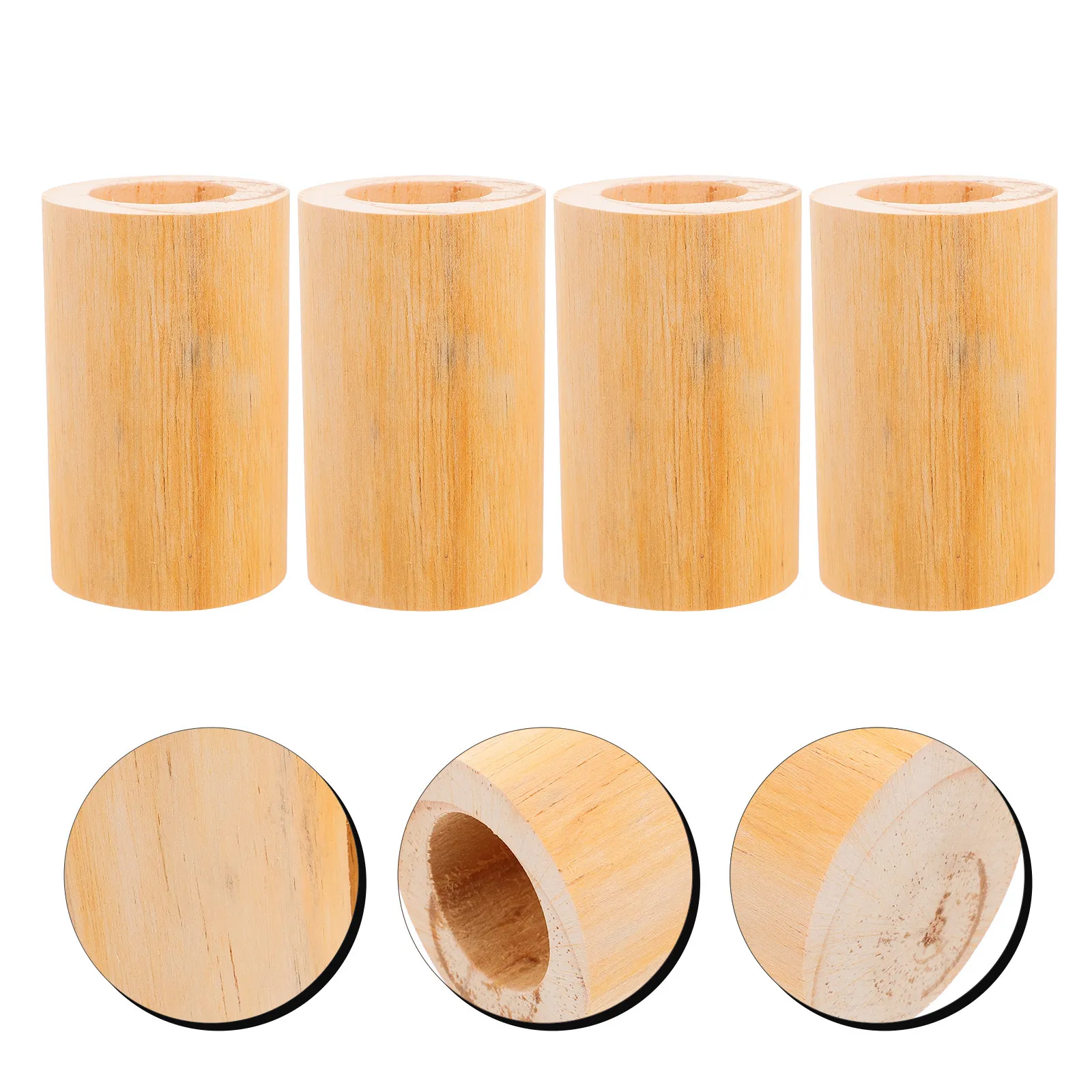 4Pcs Heavy Duty Round Furniture Risers Wood Bed Lift Blocks Sofa Height Extenders Desk Chair Table Leg Elevators Universal