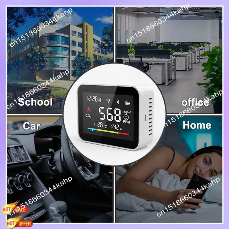 

CLCU Tuya Детектор диоксида CO2 WIFI Монитор CO2 Датчик CO2 Крытый сельскохозяйственный теплица Датчик воздуха и влажности Монитор