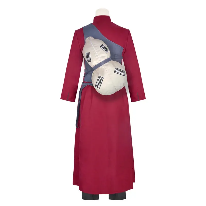 Gaara Cosplay Kostüm Fünfte Kazekage Rote Robe Sand Kürbis Anime Set Männliche Ninja Outfit