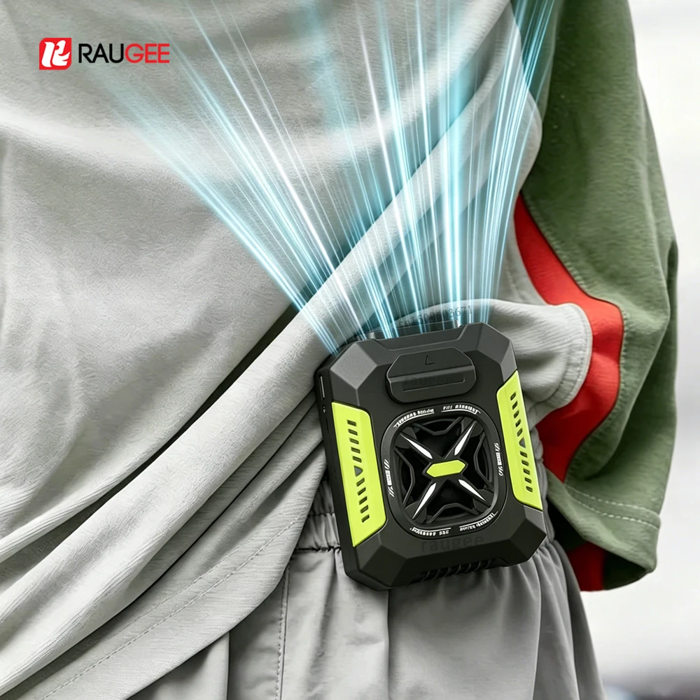 

Portable Waist Fan Mini Personal Clip Fan USB Wearable Shirt Fan 5000mAh 3 Speed Belt Fan Outdoor Travel Hanging Neck Fan