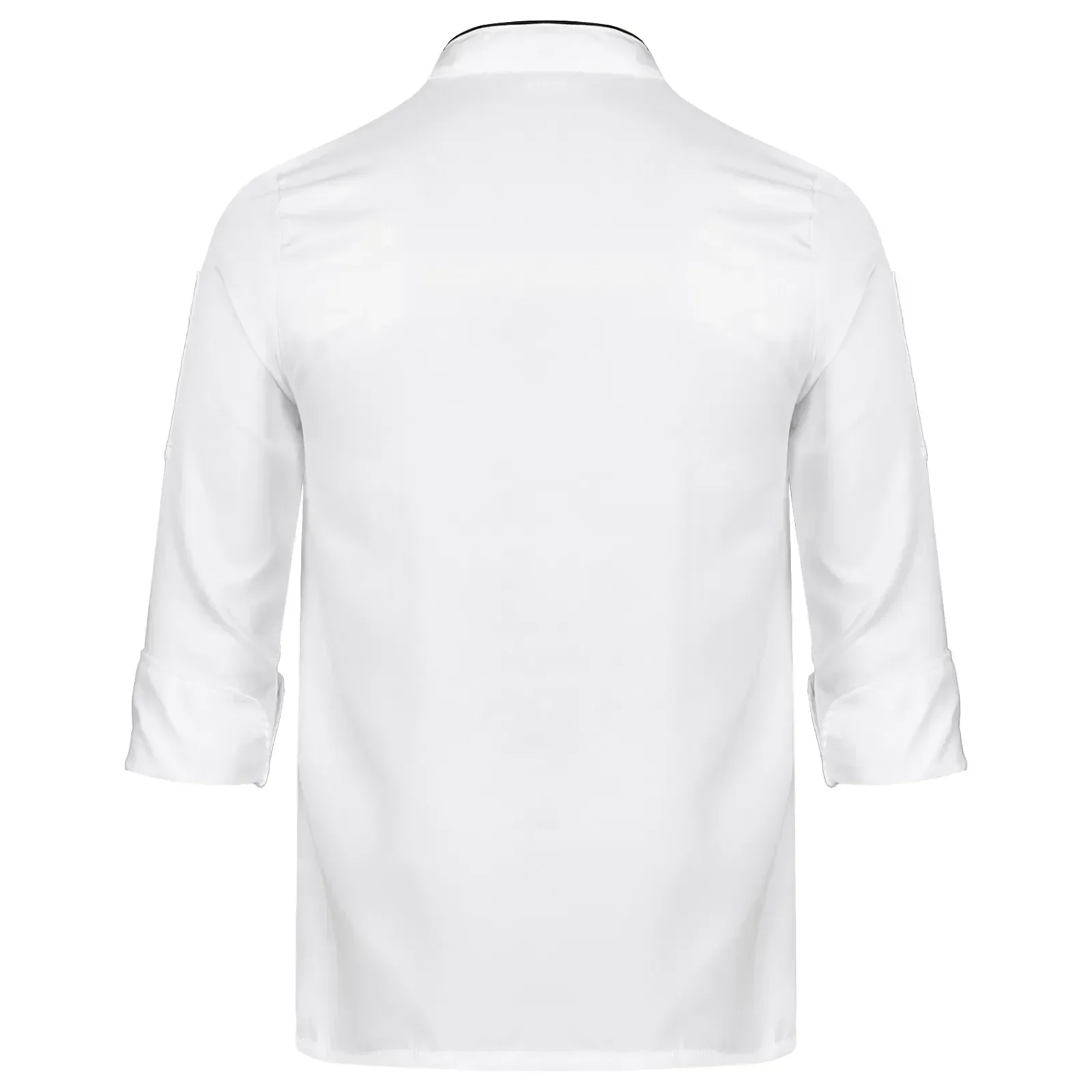 Giacca Unisex manica donna Chef cucina lavoro lungo doppiopetto mensa ristorante corto uomo uniforme Hotel cappotto panetteria