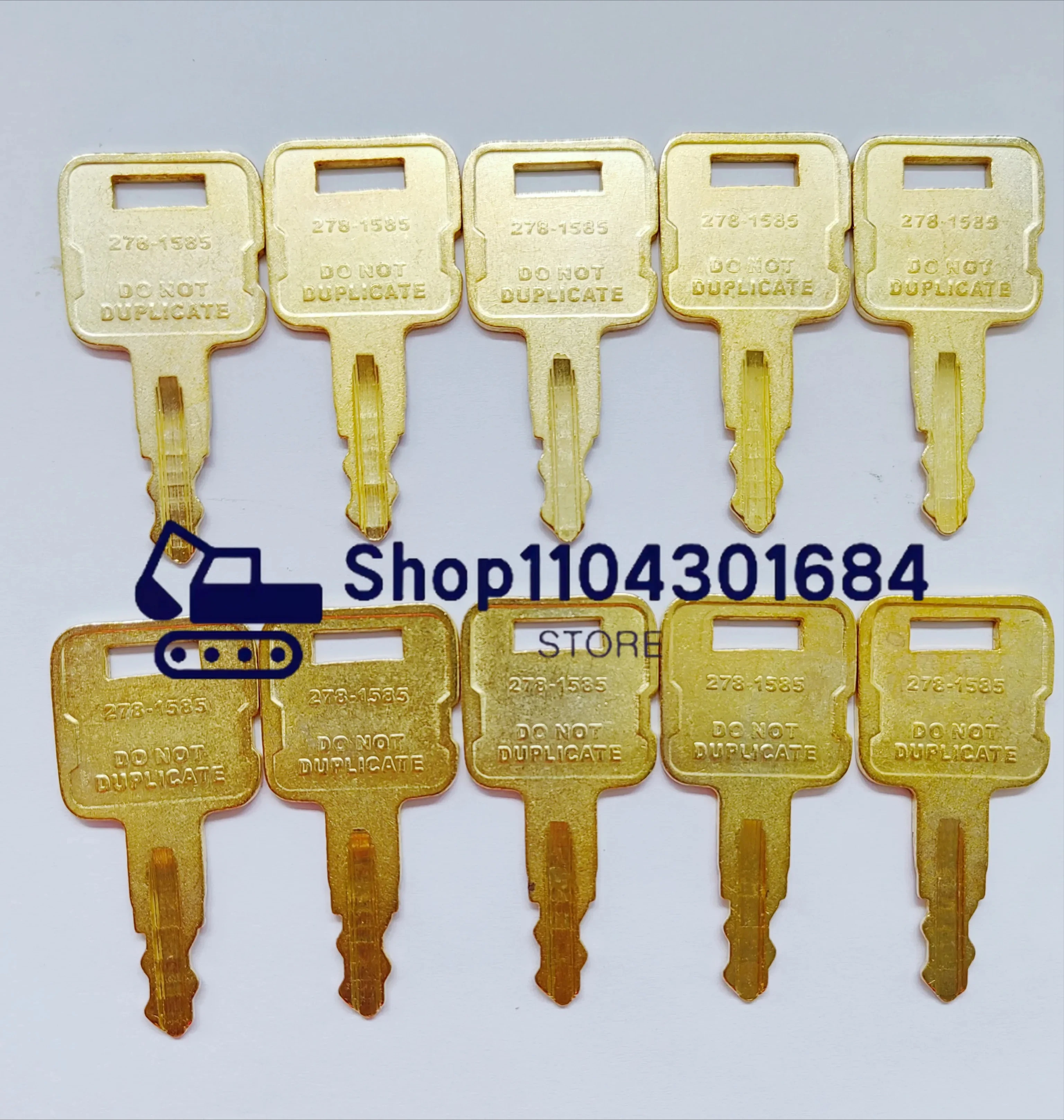 10Pcs 5P8500 278-158 Steel Ignition Key for Heavy Equipment Excavator