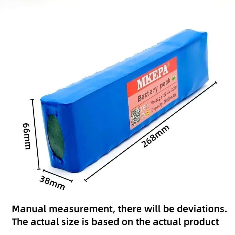 29V 28000mAh 18650 lithium ion battery pack 7S4P 350W DC 29.4V battery Built-in 15A BMS