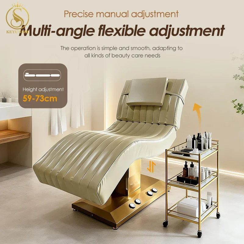 New Luxury Electric Lash Bed Adjustable Curved Eyelash Bed 3 Motor Massage Table Salon Furniture Beauty Bed