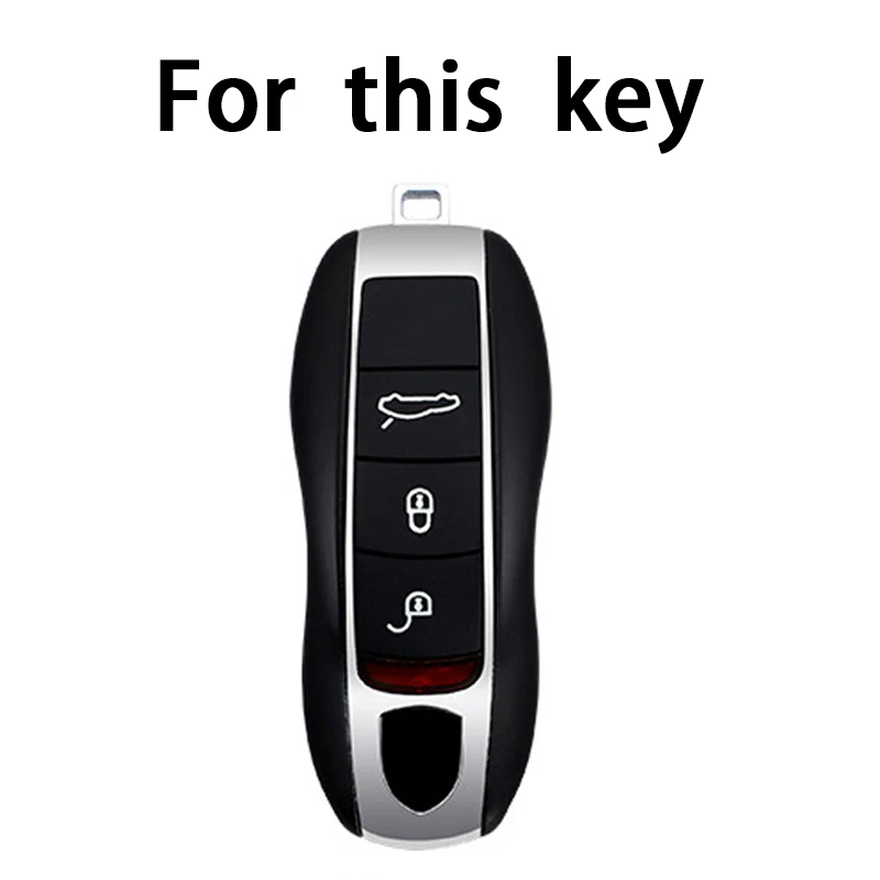 TPU Car Key Case Cover for Porsche Boxster Cayman Panamera Cayenne Macan 718/911 Taycan Protective Auto Keychain