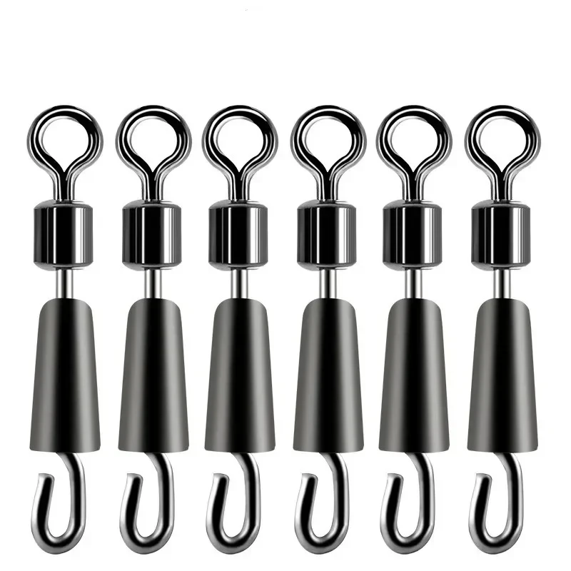 30-90 piezas Conector Giratorio con Rodamiento de Acero Inoxidable para Pesca de Carpa, Accesorios de Pesca, Anzuelo de Enganche Rápido, Anilla Sólida Giratoria para Señuelos y Aparejos de Pesca