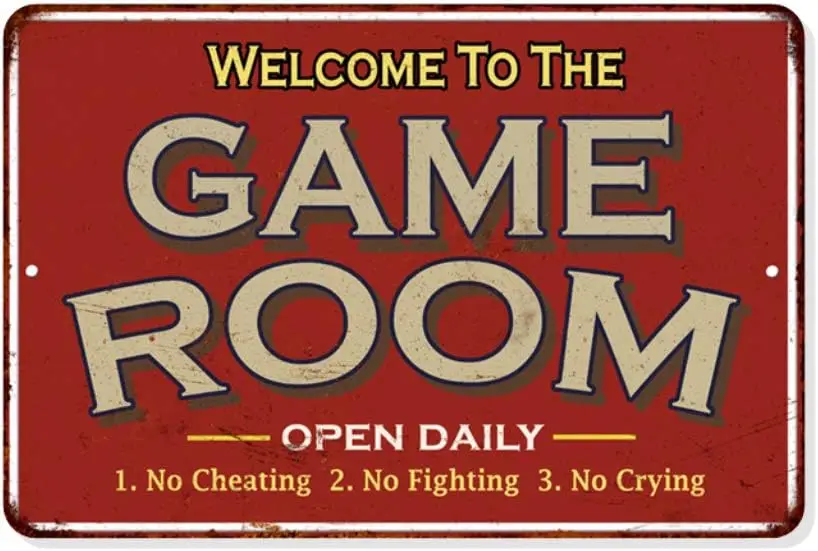 Game Room Sign Rustic Wall Décor Gameroom Signs Home Vintage Decorations Games Arcade Retro Video Gamer Art Accessories Gaming B