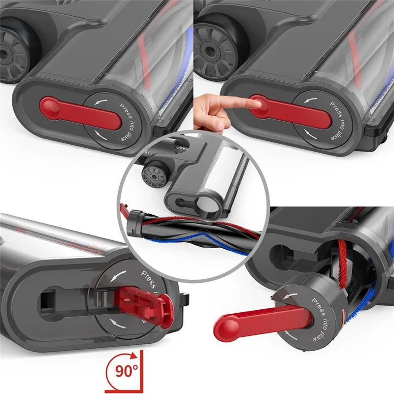 Cabeça de escova de turbina de liberação rápida para dyson v7 v8 v10 v11 v15 acessório de aspirador de pó com luz led cabeça de escova de chão