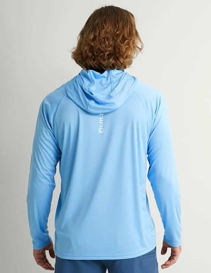 Men Hooded Fishing Shirt Sun Protection Long Sleeve Outdoor Fishing Clothes