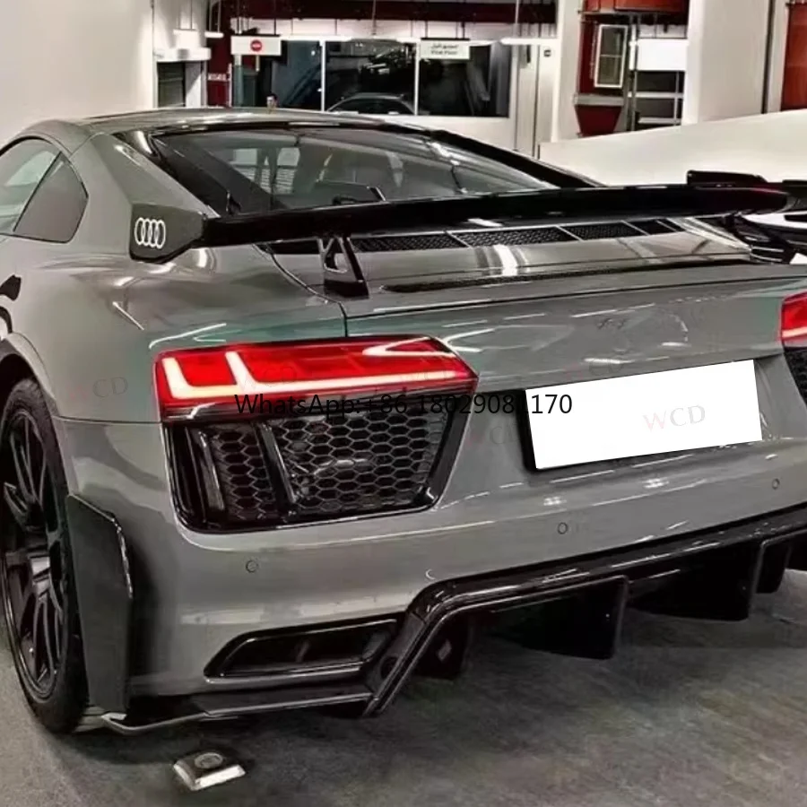 Tylny zderzak z prawdziwego włókna węglowego Canards Splitter do Audi R8 V10 2016-2018 Tylny spojler splitter