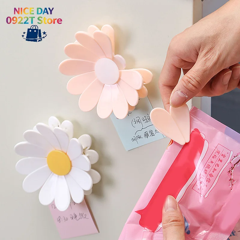 Flower Type Magnetic Fridge Magnets Multifunctional Sealing Clips For Food Storage Food Sealing Clips Kitchen Accessorie@#X