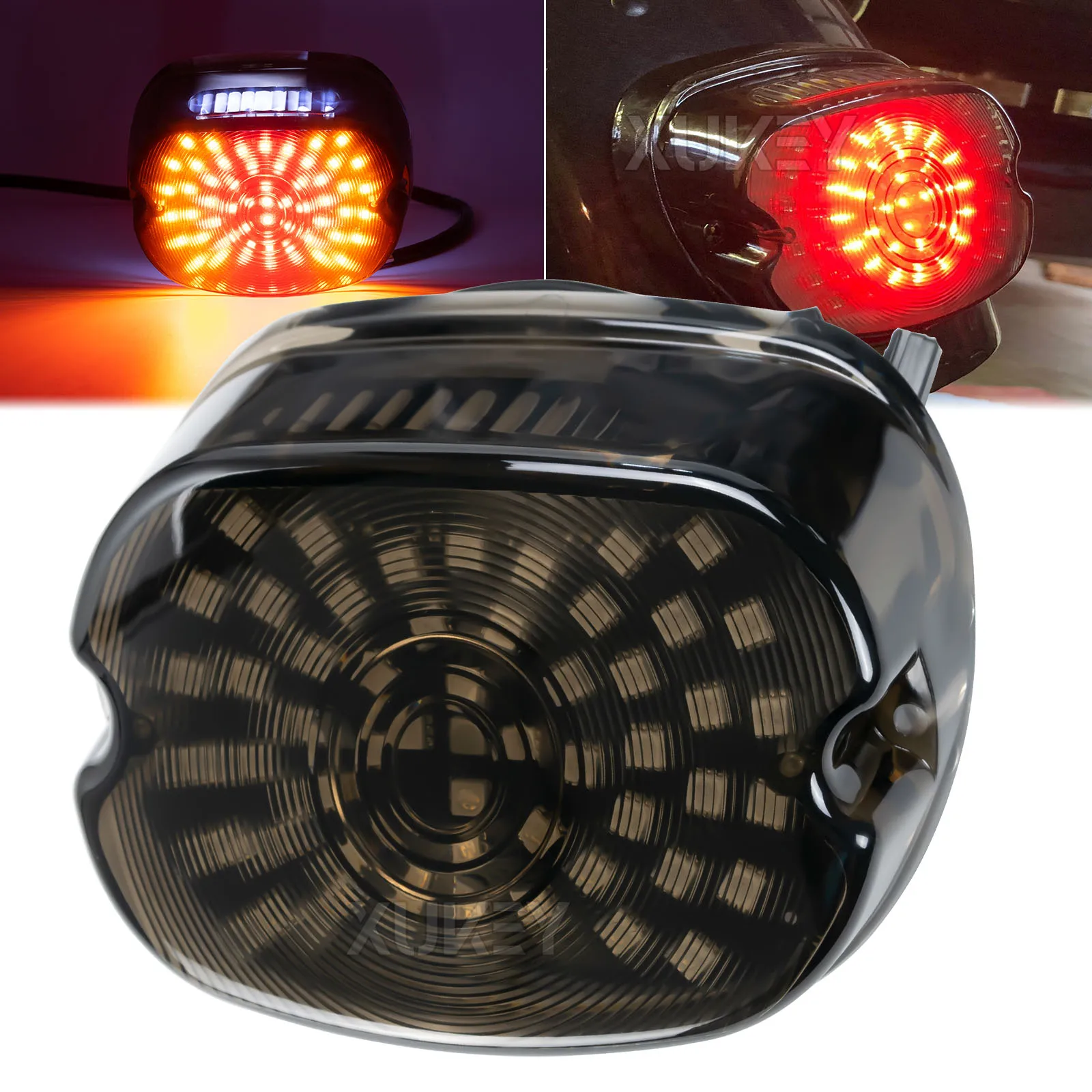 12V 60LED Tail Stop Brake Light Turn Signal Rear Led Low Profile Smoked Taillights For Harley Davidson Dyna Sportster Road King