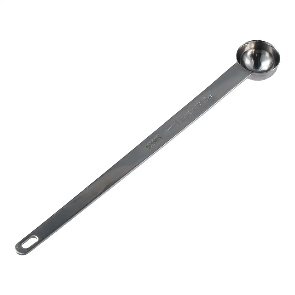Stainless Steel Coffee Scoop Long Handle Thicken Measuring Tablespoon 5/10/15/20/25/30ML Coffee Measuring Spoon Kitchen Gadget