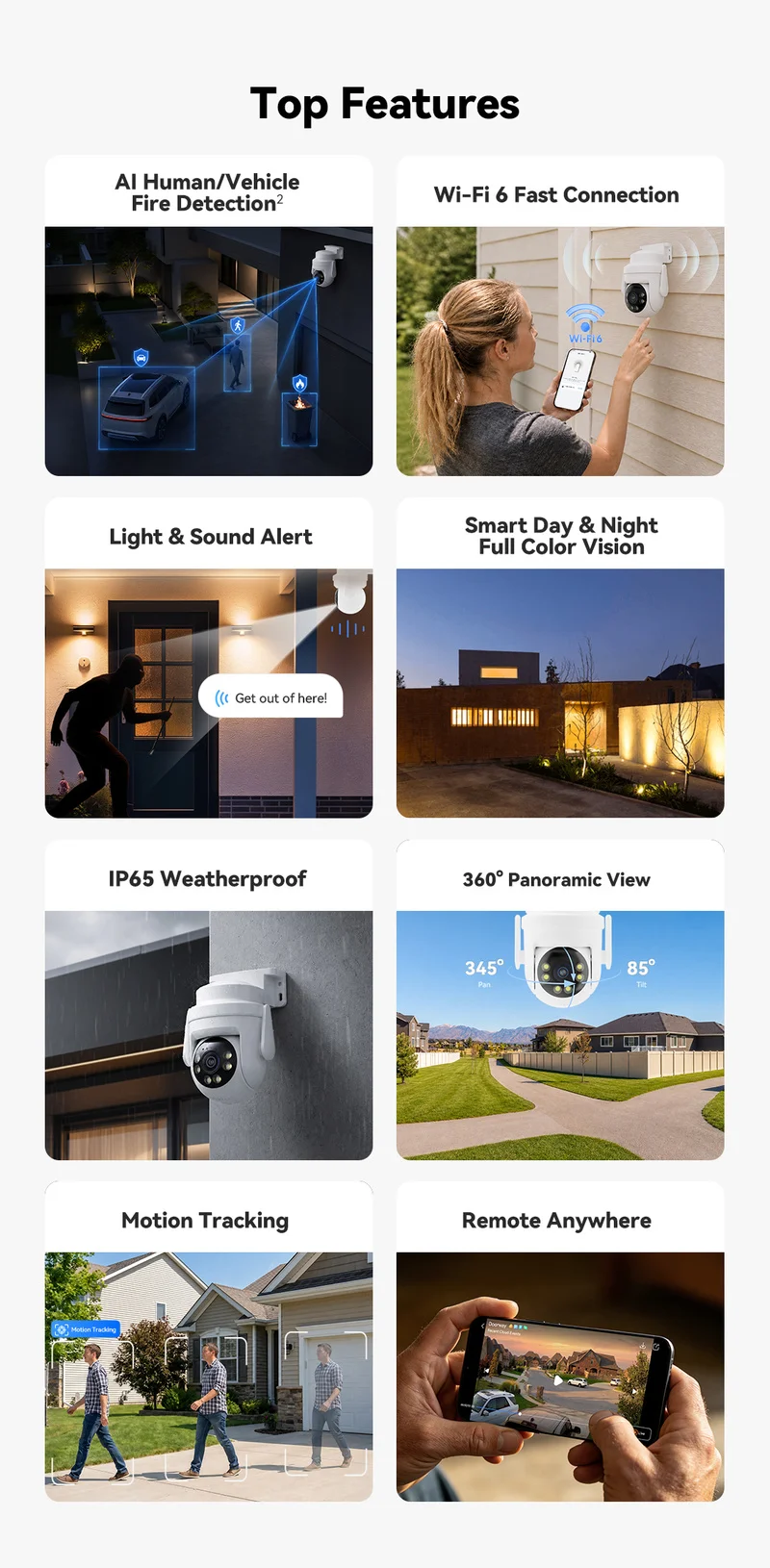 Hot Sales Yoosee B33-S Outdoor IP Camera 2K 3MP 360° WiFi6 Gesture Baby Cry Fire Detection Two-way Audio 256GB SD Cloud Gift