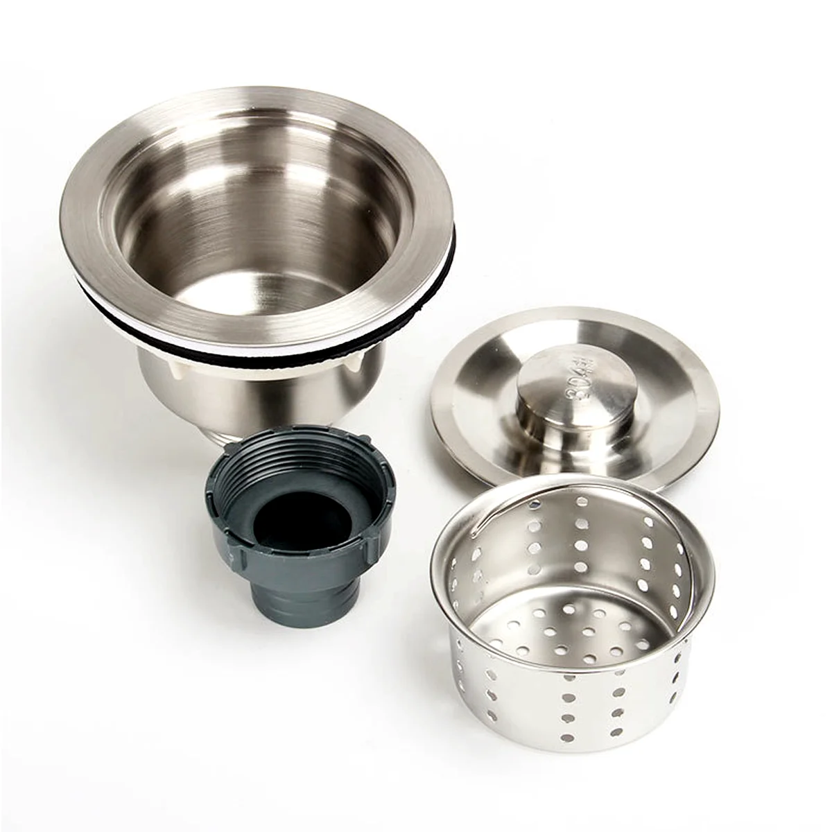 ワンピースステンレス鋼シンクフィルターバスケット、キッチンステンレス鋼洗面台シンク水切りアクセサリー食器洗い機シングルと