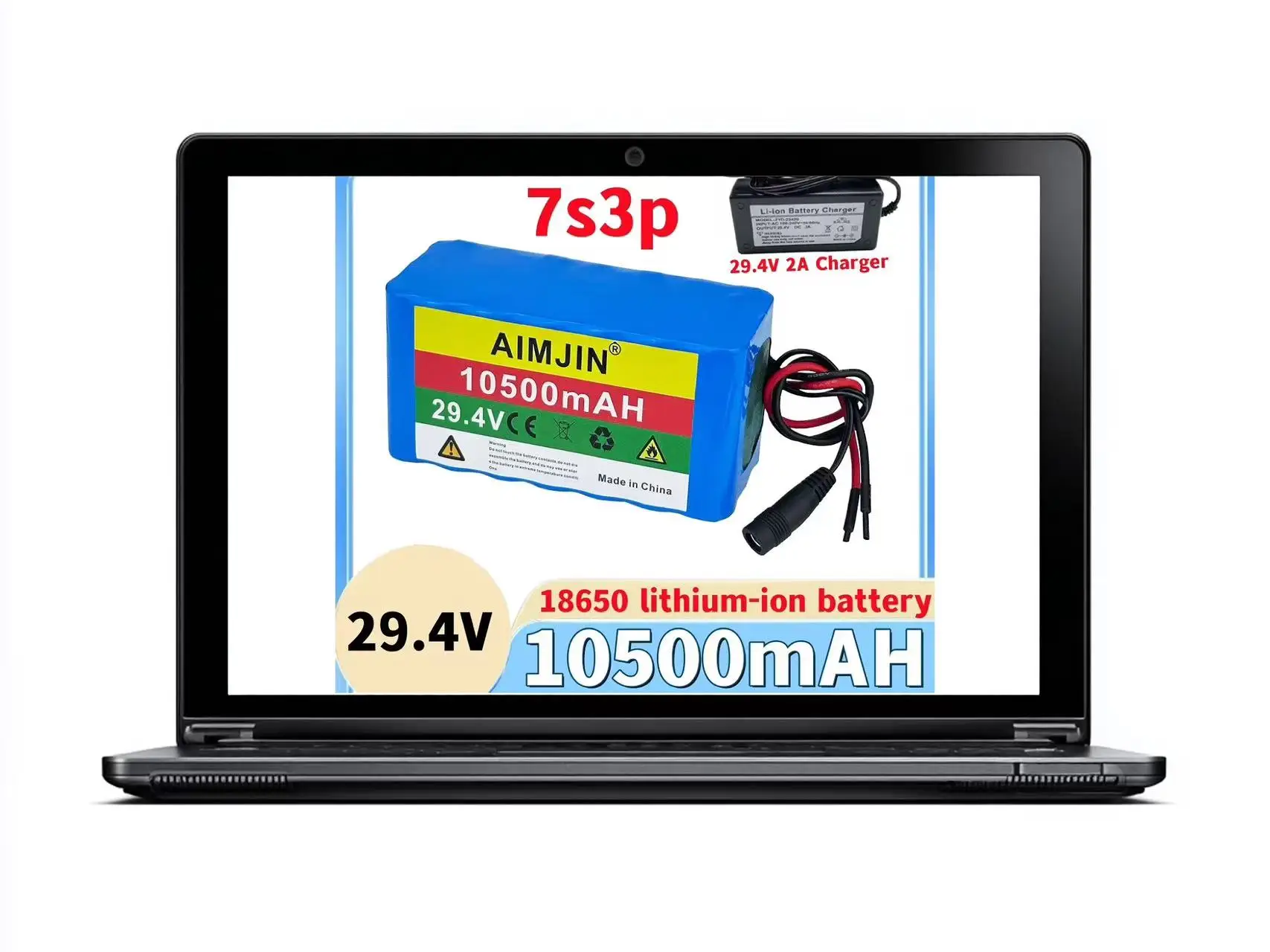 NEW 29.4V 10500mAh 18650 7S3P Lithium-ion Rechargeable Battery Pack +29.4V DC 2A Charger，Suitable for Electric Bicycle Battery