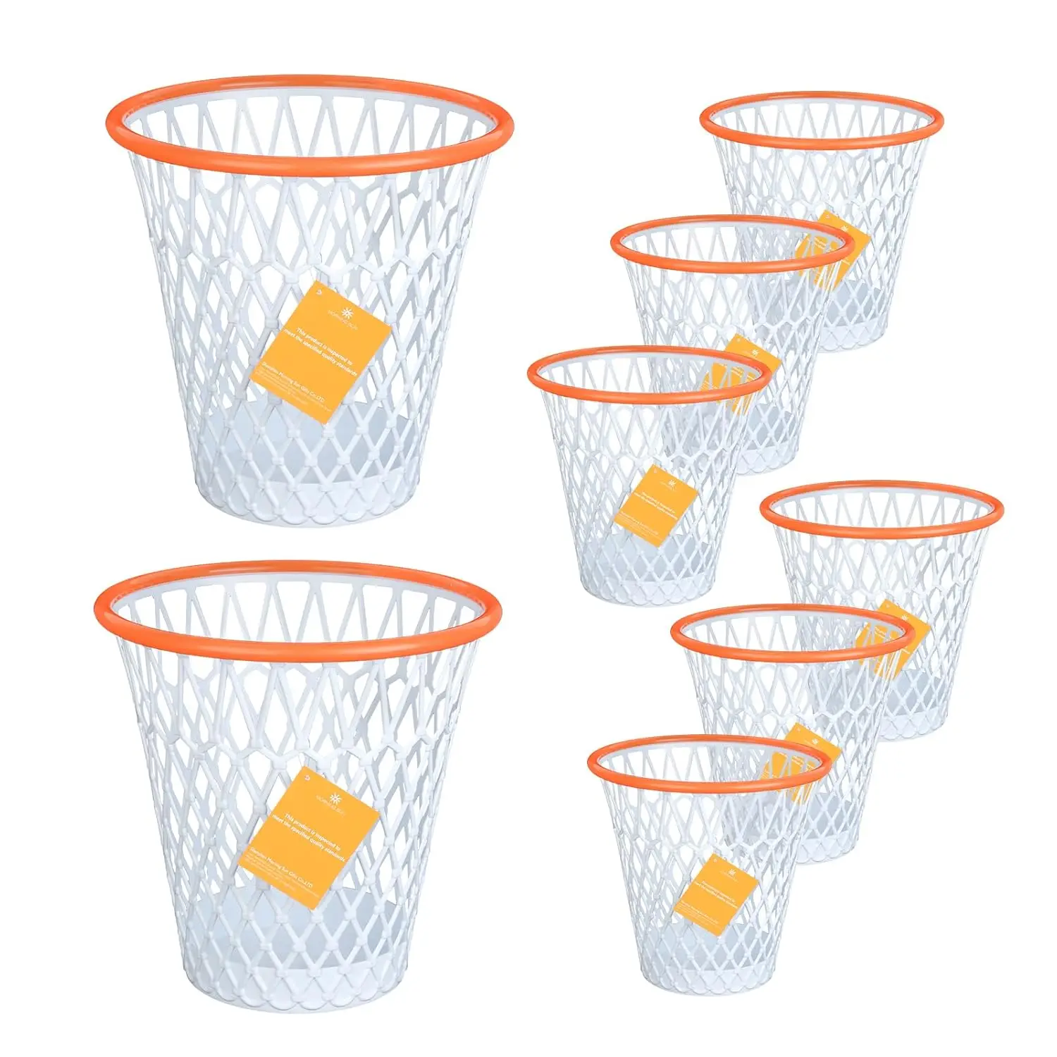 

Basketball Hoop Wastebasket 8 Pack, 4.5 Gallon Trash Can for Office Bedroom Gym