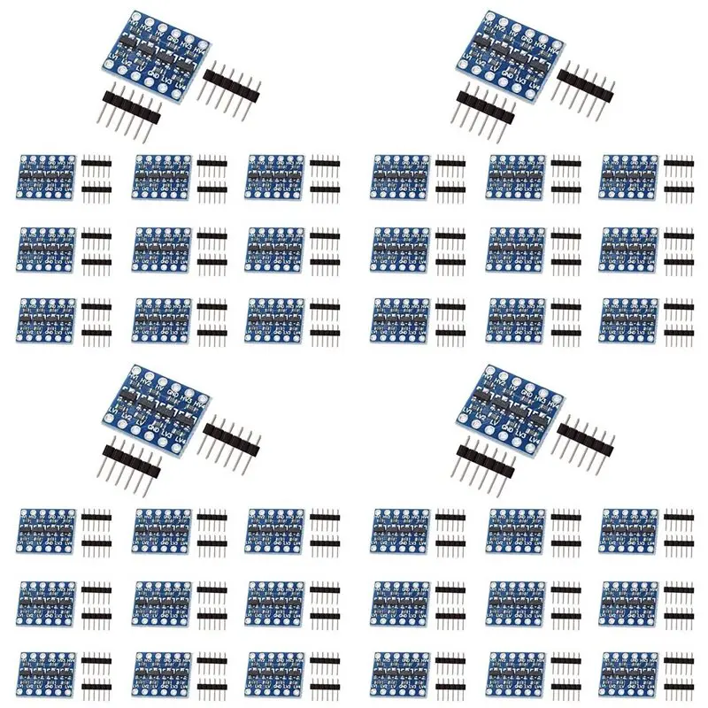 B03B-40Pcs 4 Channel IIC I2C Logic Level Converter Bi-Directional Module 3.3V To 5V Shifter For Arduino (Pack Of 40)