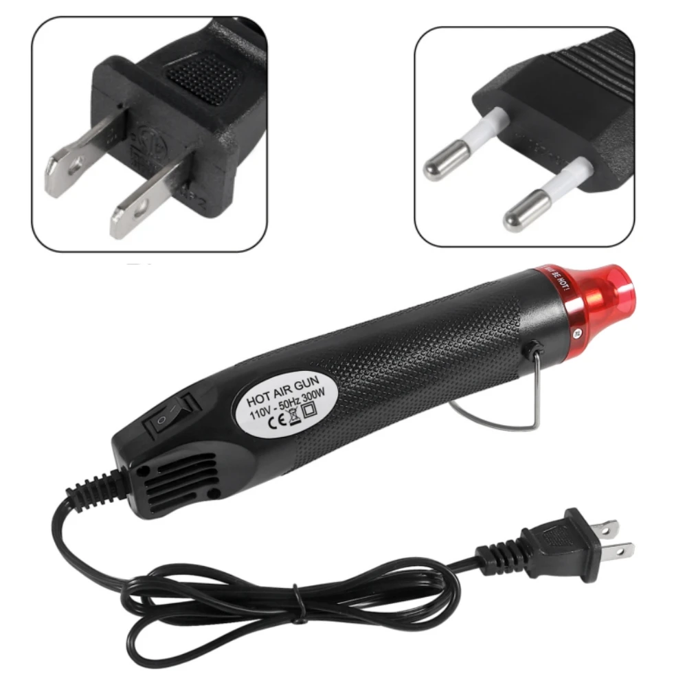 300W Electrical Heat Gun Portable Craft Heat Gun Handheld Mini Hot Air Gun for DIY Craft Embossing Shrink Wrapping PV Shrink